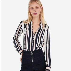 Satin striped portofino satin shirt